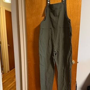 Green Cotton Overalls